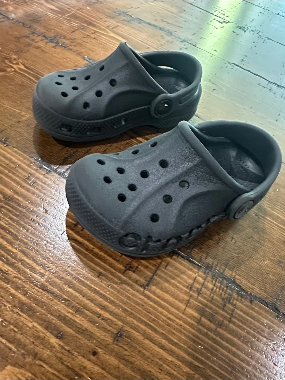 CROCS Kids Black Classic Clog with Heel Strap